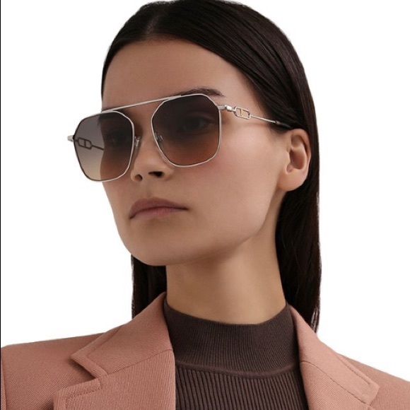 Burberry Silver and Brown Sunglasses